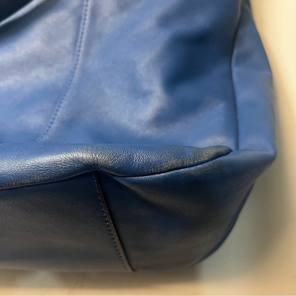 RARE Coach Daisy Spectator Emma Leather Tote in Moonlight Blue With Green Trim - Picture 13 of 14